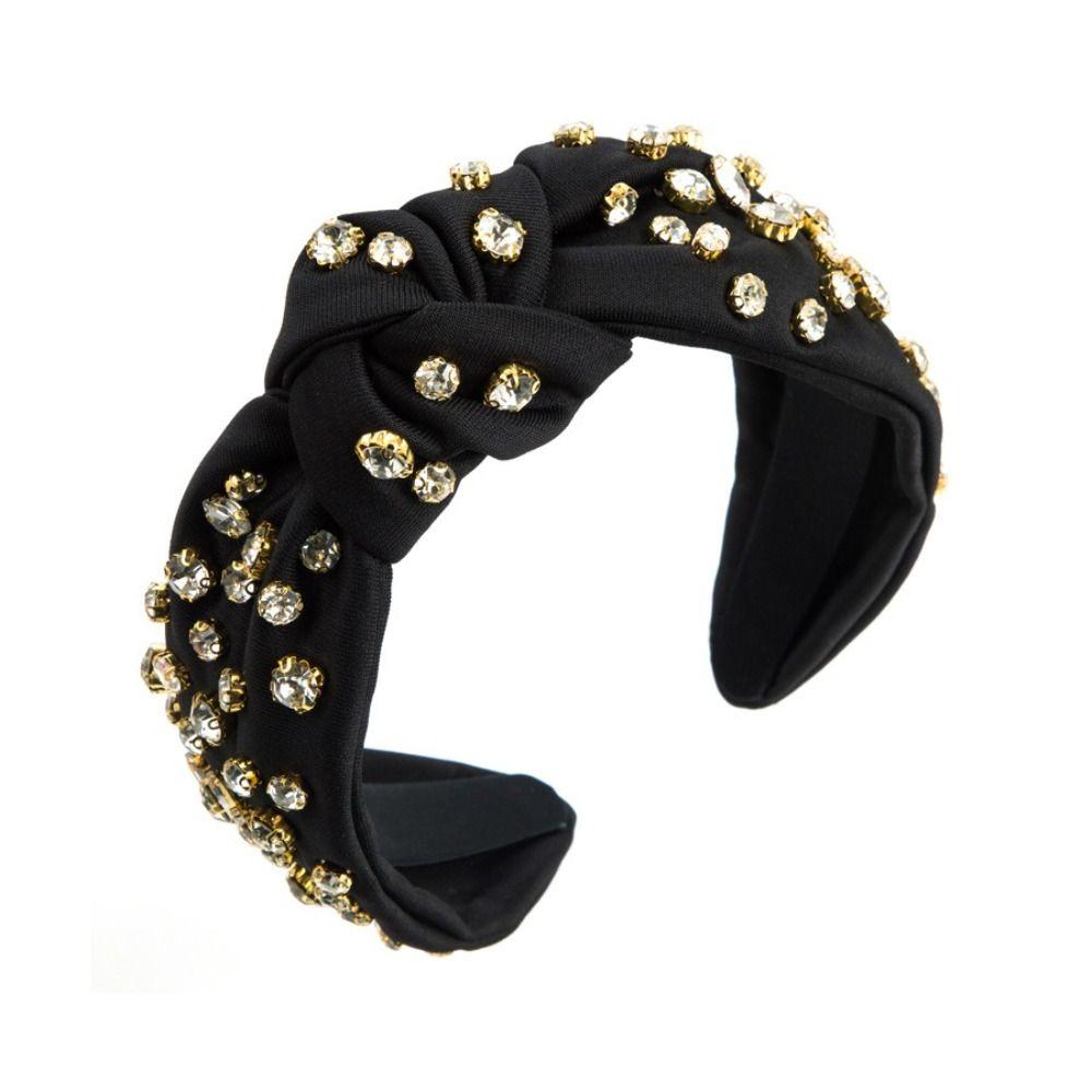 Full Diamond Knotted Headband Exaggerated Design Rhinestone Headband Women's Hair Accessories