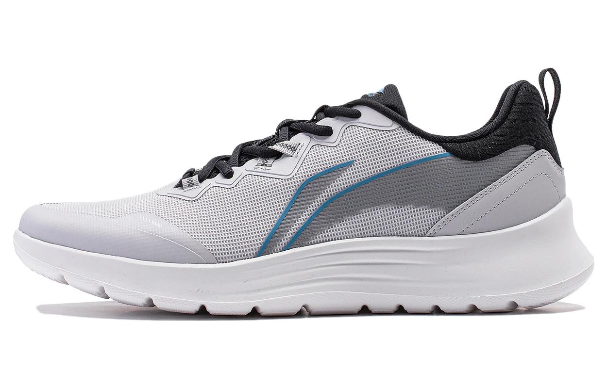Li Ning Feather Износостойкие Низкие Беговые Кроссовки Мужские Серый Черный ARST065-4 45