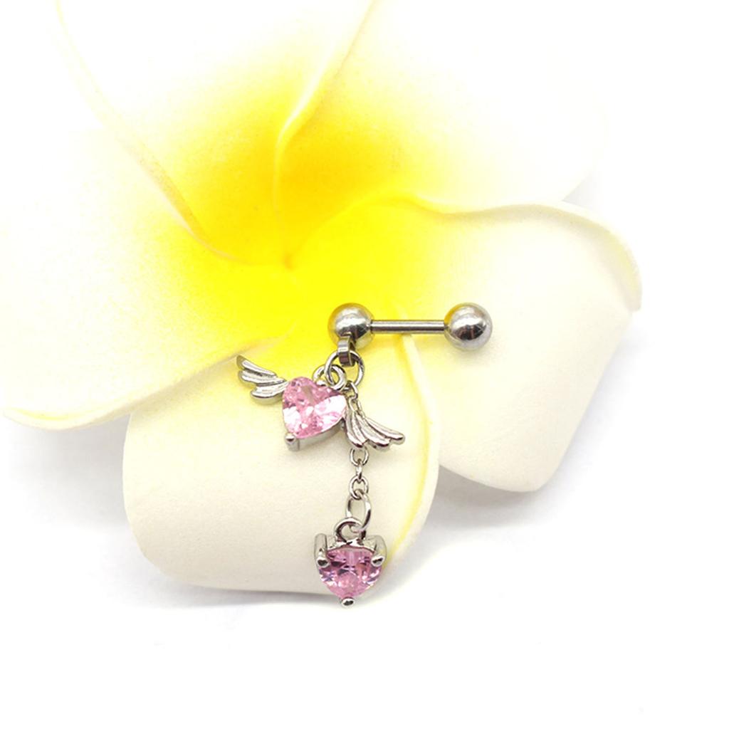 Heart Angel Wings Dangle Earrings Women Charm Earrings Zircon Drop Earrings for GIrl Bride Birthday Valentine Gift