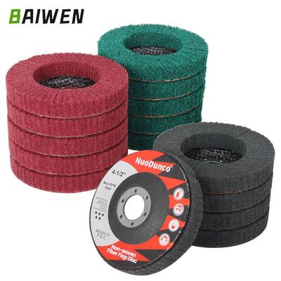 Nylon Fiber Flap Disc 4.5Inch 115mm Polishing Grinding Wheel Abrasive Buffing Grinding Discs for Rust Removal and Cleaning