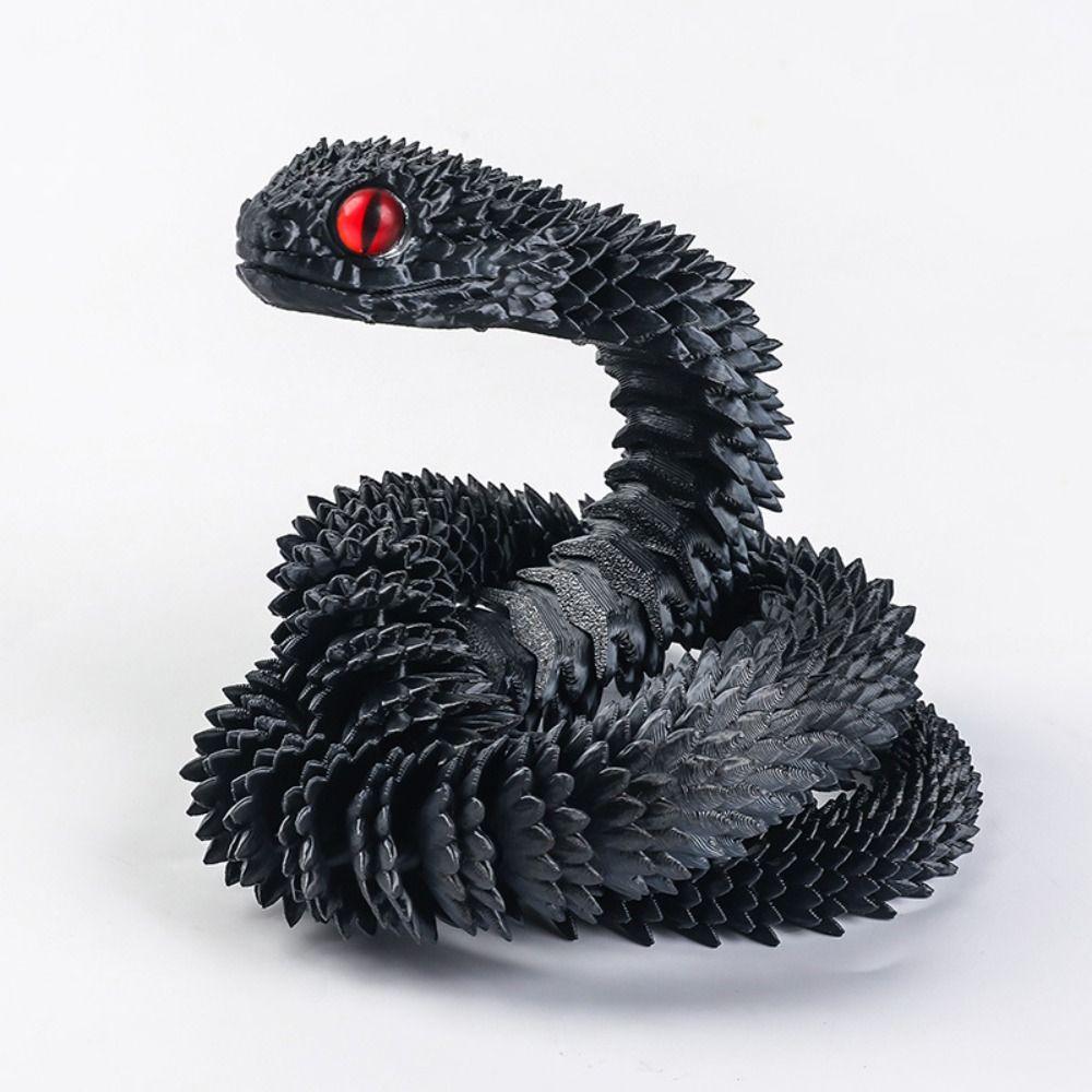Multicolor Simulated Snake Ornament Realistic Animal Simulation Model  Desktop Ornament