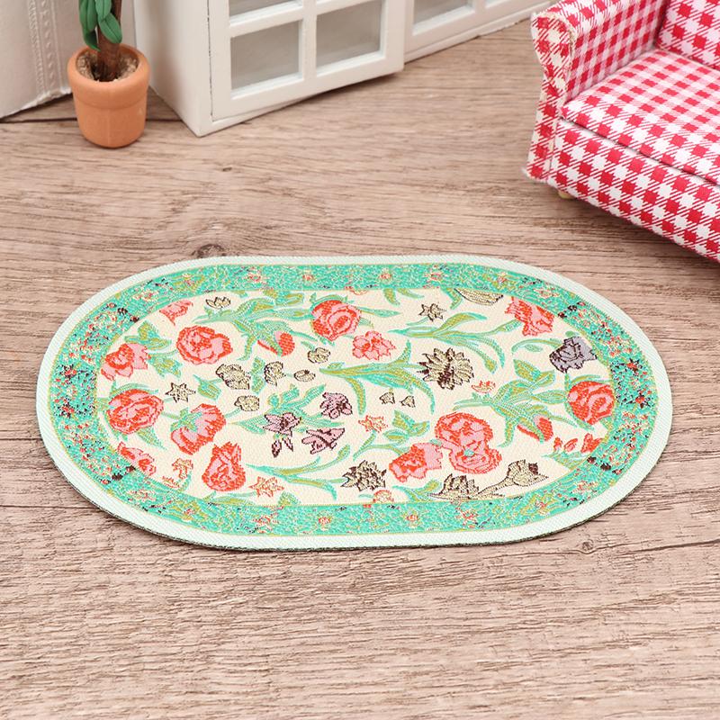 

1:12 миниатюрный круглый напольный коврик для кукольного домика, овальный ковер, напольный коврик, модель спальни, гостиной, декор, игрушка, аксессуары для кукольного дома