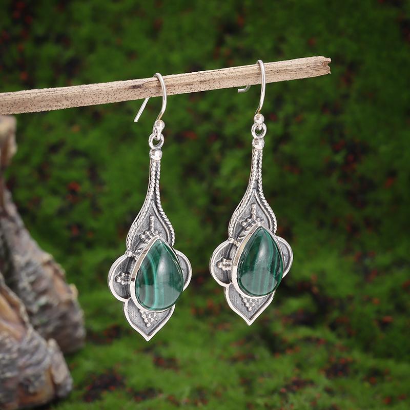 Retro Ethnic Style Red Zircon Earrings for Women, Elegant Earrings Accessories