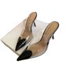 Transparent pointed love high-heeled slippers wear 2025 new French sexy thin-heeled light-mouth temperament high-heeled shoes