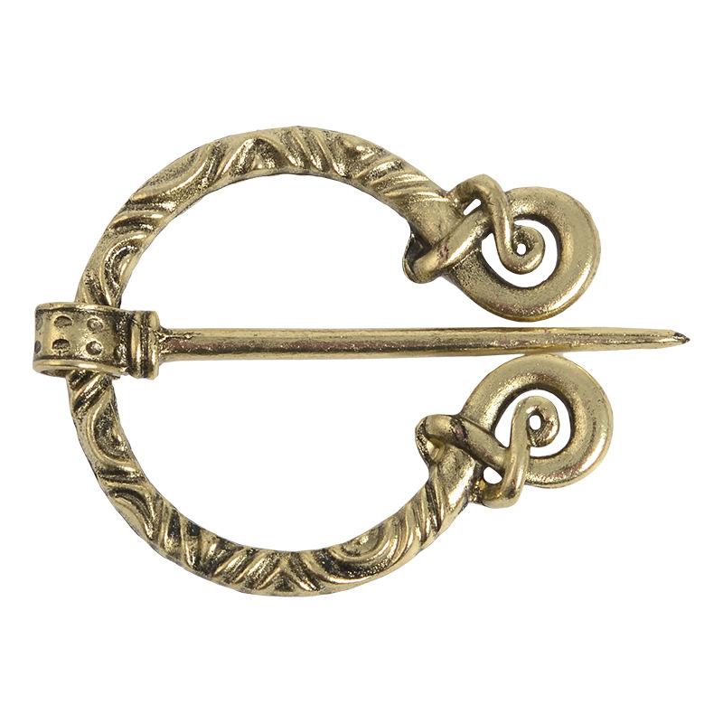 2025 Mode Vintage Broche Viking Brons Holle Riemgesp Spiraal Broche Mantelprikker Sluiting Broches Retro Middeleeuwse Noorse Sieraden