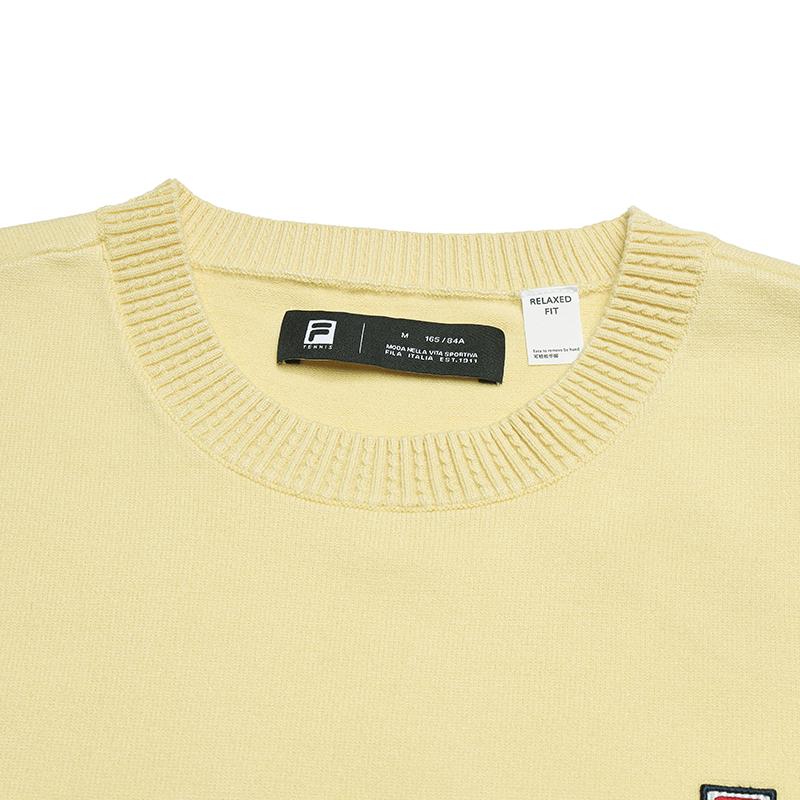 Fila Tennis Simple Classic Retro Sports Casual Versatile Comfortable Knitted Sweater Women Sweater Water-Yellow A11W613401FYE