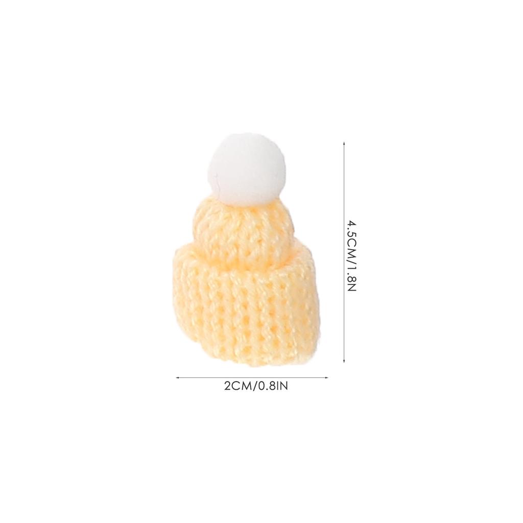 50Pcs Tiny Knitting Christmas Hats Mini Knit Caps DIY Craft Decoration Miniature Xmas Hat Accessories for Holiday Decor