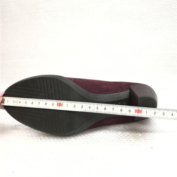 ecco DANISH DESIGN Suede Leather Booties High Heel Pumps Size 35 22.0-22.5 Purple Red(USED)