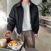 Men's Vintage Suede Velvet Bomber Jacket - Retro Cropped Casual Outerwear