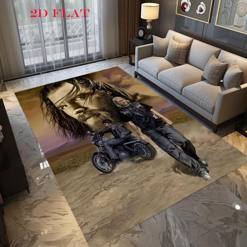 Vintage Biker Wall Tapestry Carpet Suitable For All Seasons Living Room And Bedroom Mats Doormat Dormitory Decoration Bathroom Mat