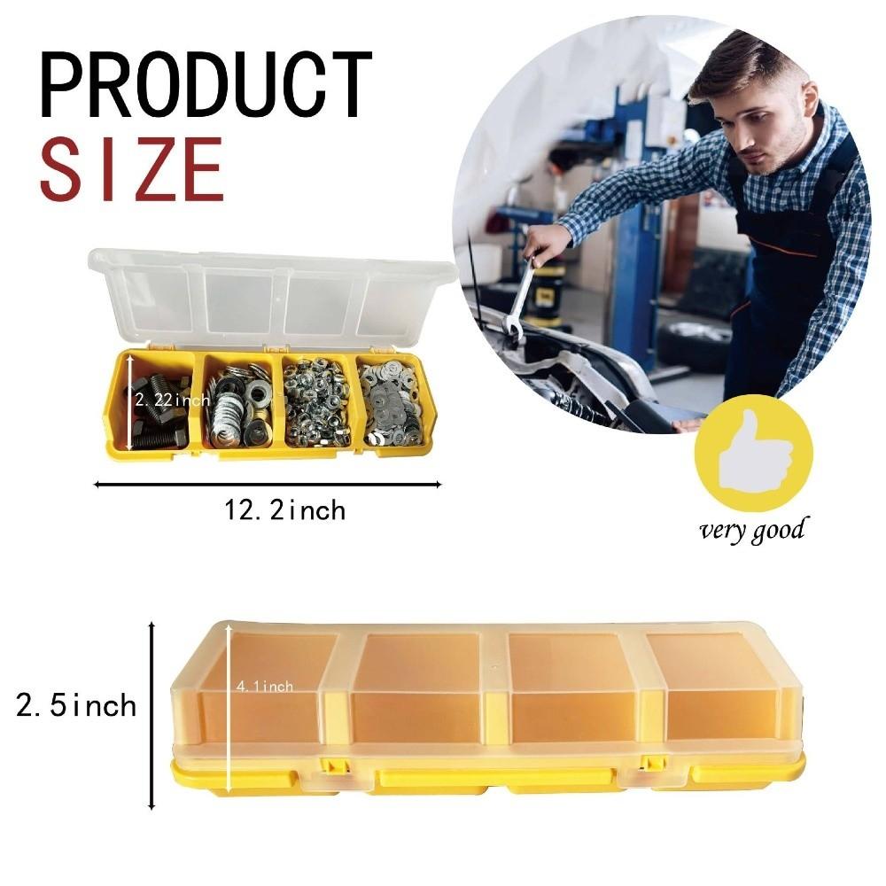 1Pcs Multicolor Parts Storage Box Plastic Material with Lid Tool Part Container 4 Compartment Durable Screw Organizer Box Screws