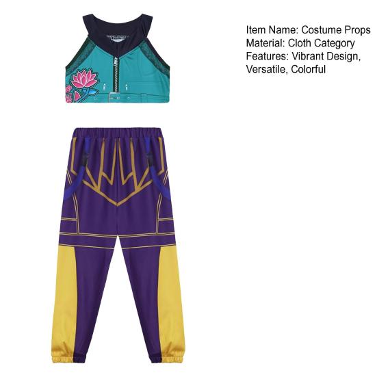 Girl Pop Singer Halloween Costume Stage Performance Outfit Vibrant Print Cosplay Attire Dress Up Costume for Parties