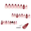 French Red 3D Wearing Nail Sweet Manicure Nail Piece Cherry Bow Wearing Fake Nail Piece