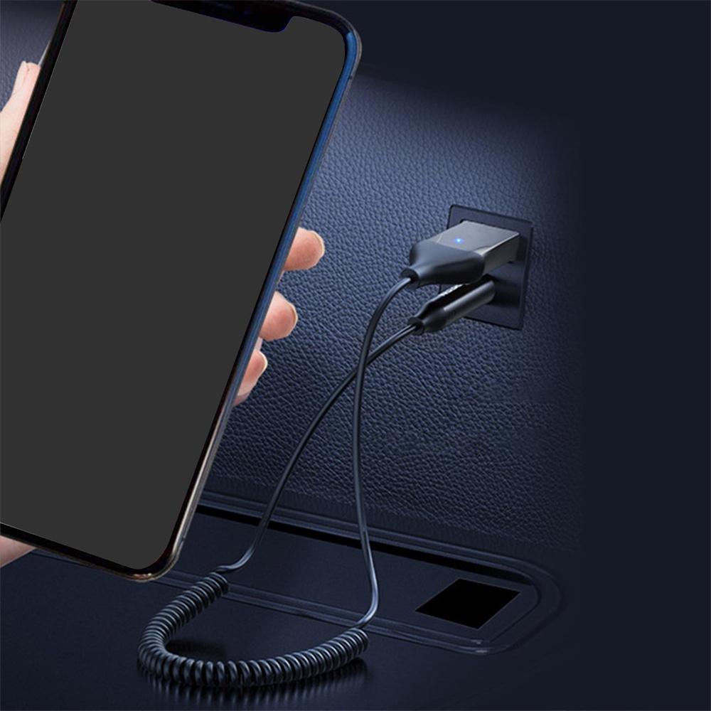 Car Bluetooth Receiver Handsfree AUX Audio Cable Noise Cancelling Audio Adapter