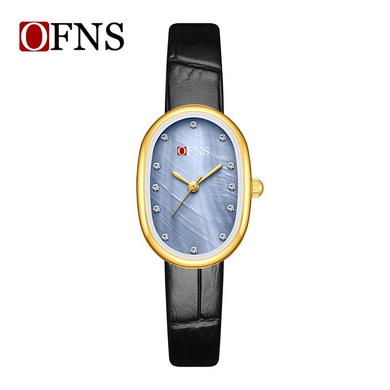 Oufanni Women s Luxe Rhinestone Waterproof Quartz Watch with Mother-of-Pearl Dial