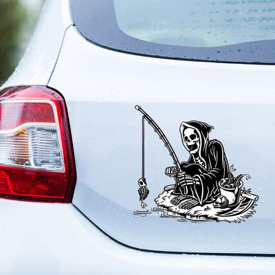 DS65#14X15cm Nu voi opri niciodată pescuitul schelet autocolant pentru mașină bara de protecție autocolant vinil