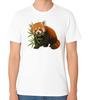 T-shirt Unisex Panda Rosso Mangia Bastoncini di Bambù