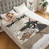 Coperta Classica Tom & Jerry Cartone Animato Tom e Jerry Stampata Flanella Plaid per Casa Tempo Libero Campeggio Viaggio Regalo di Festa per Bambini