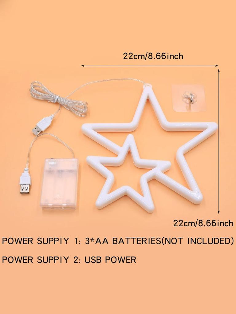 LED Neon Design Light Cross-border Christmas Gift Rainbow USB Decoration Small Night Light Dual Love Pink Cute Colored Light