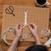 Hand Macrame Board Double Sided Gridded Macrame Mat Hand Knitting Cork Board for Braiding Bracelet DIY Project Boho Dreamcatcher