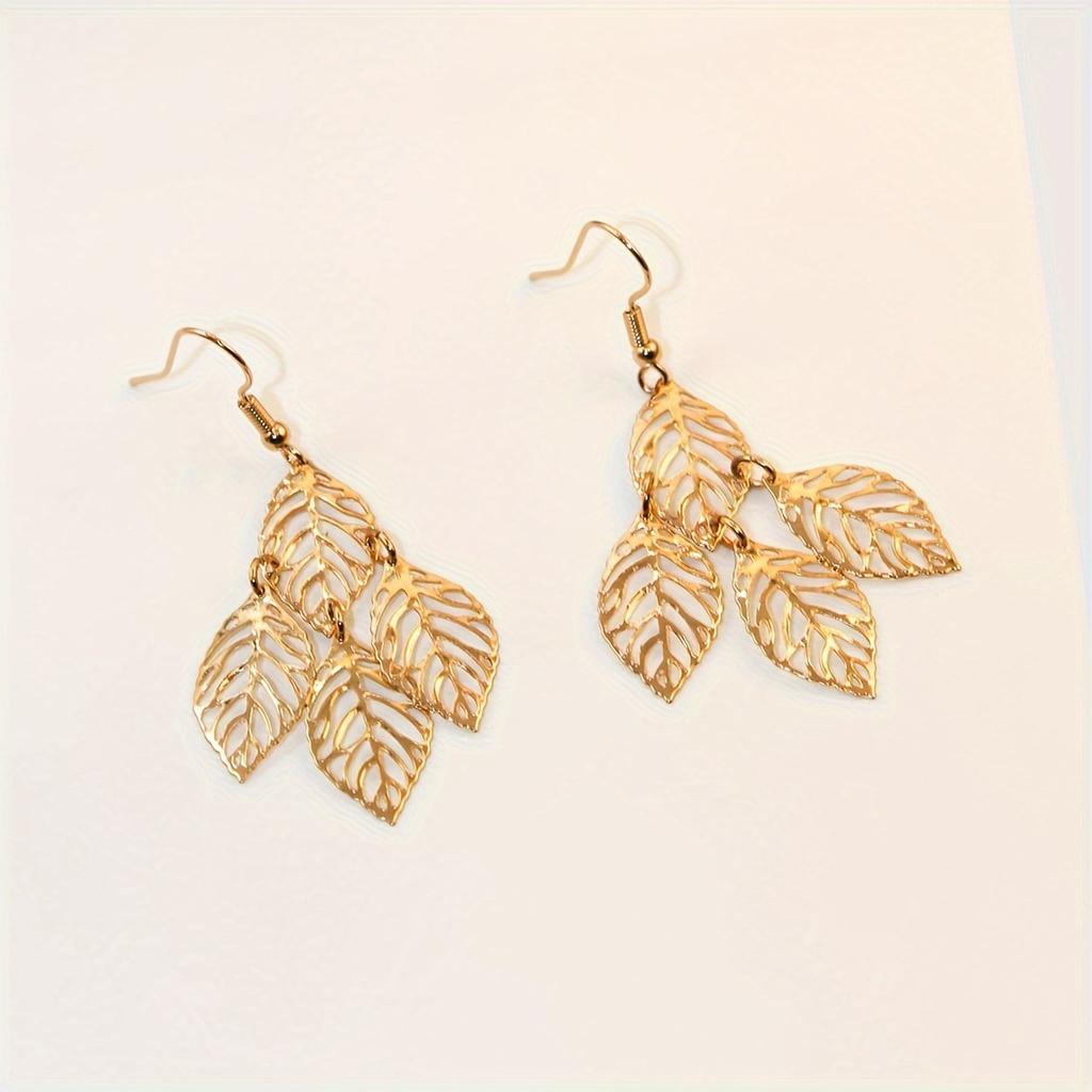 Leaf Earrings Femininity New Niche Design Retro Style Atmosphere Summer Popular