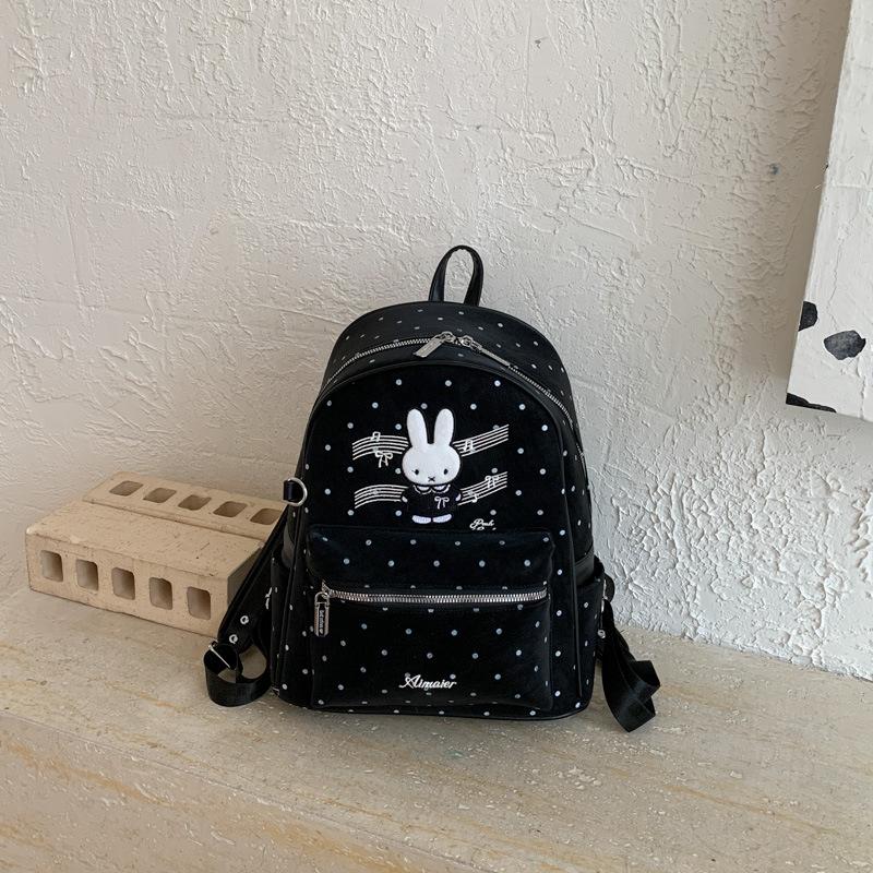 Schoolbag Source Manufacturer New Cute Rabbit Gypsy Backpack Large Capacity Backpack Simple Versatile Polka Dot Schoolbag