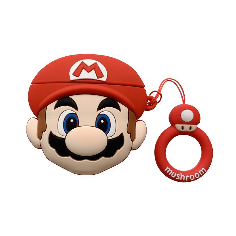 Cartoon Mario Apple AirPods 4 Bluetooth headset case, anti-drop case is suitable for 2/3 generation mushrooms.