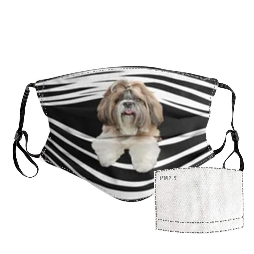 1PC Mask + 2 PC Filters General Dogs Prints Breathable Washable Mask Face Cover