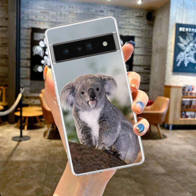 

Чехол для телефона Google Pixel 9 8 7 6 9A 8A 7A 6A 5 4 5A 4A 3A Pro XL Мягкий прозрачный ТПУ Прозрачная крышка Коала Google Pixel 7 Pro