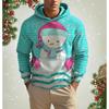 Christmas Elk Print Men's Hoodies & Sweatshirts Autumn Winter Casual New Year Clothing Fashion Loose Hooded Pullover X'mas Tops