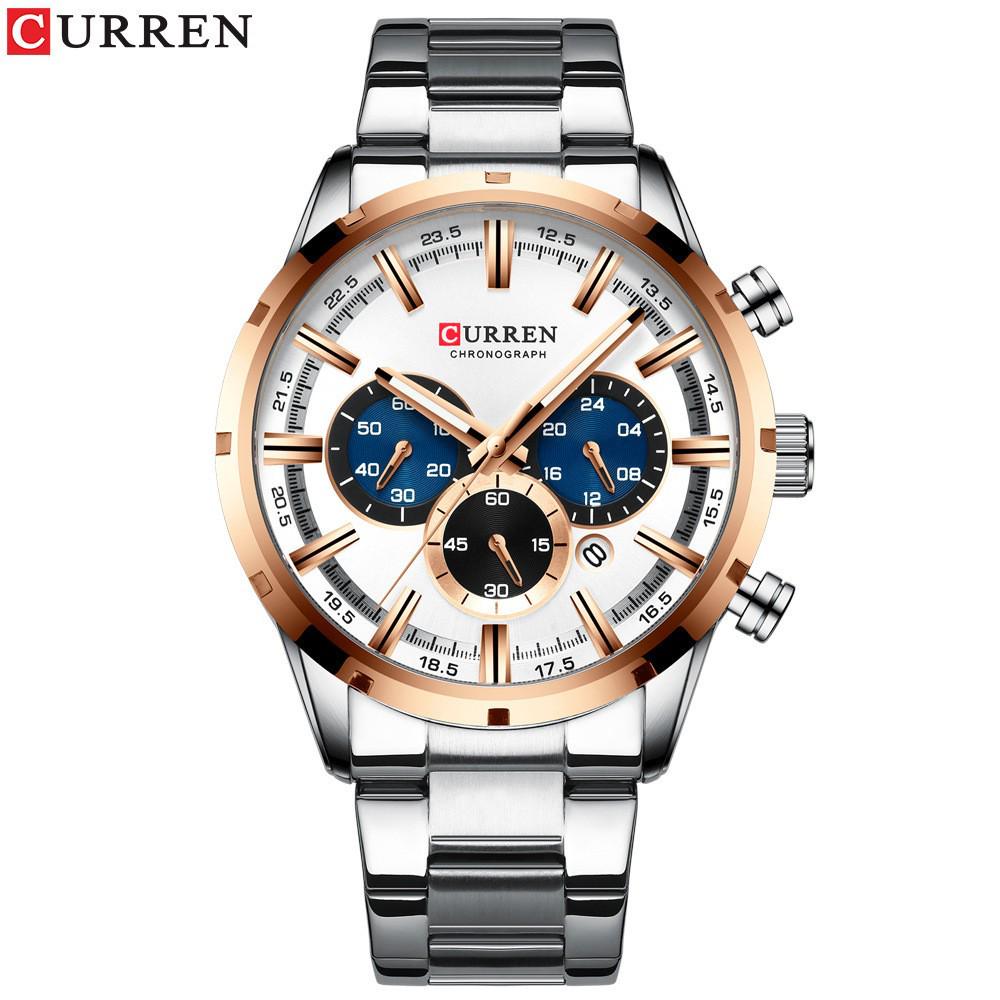 CURREN 8355 Men s Multifunction Six-Hand Waterproof Quartz Watch with Steel Band