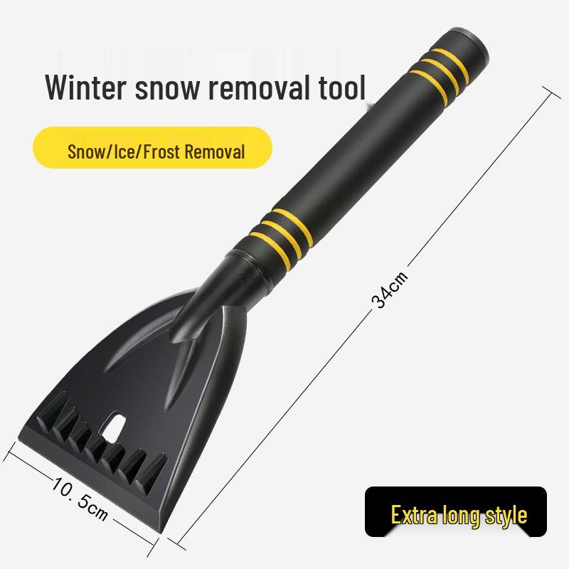 Multifunctional Car Snow Shovel & Brush: De-icing, Snow Scraping, and Defrosting Tool.