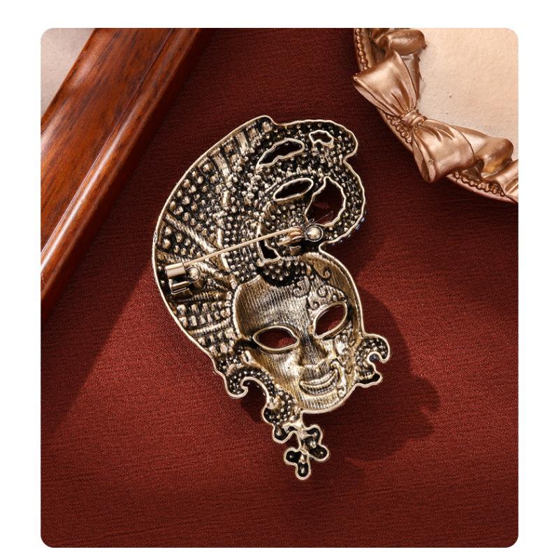 Broche masque Meier Industrie Lourde design exagéré full diamond broche pour manteau d'extérieur retrowinter