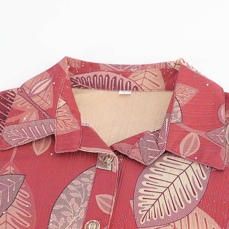 Sezonowa koszula z długim rękawem dla babci dla kobiet w wieku 60-70 lat