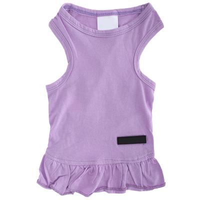 Pet Summer Clothes Dog Cotton Sleeveless TShirt Pet Skirt Shirt Dresses Light Purple L