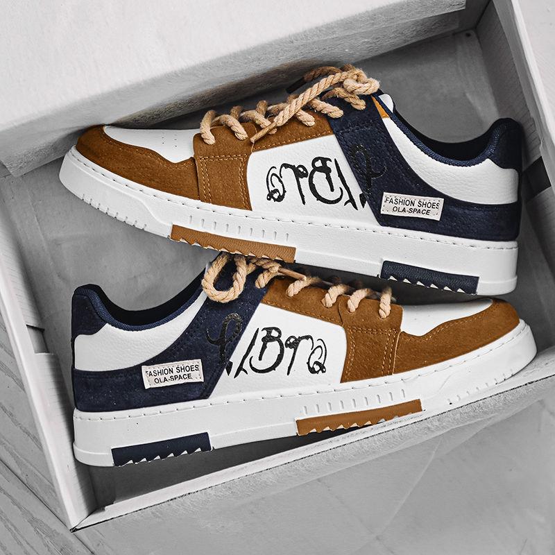 Personalised Lace-up Skate Shoes Men's Trend Low Top Leisure Sports Shoes Teen Net Celebrity Niche Training Shoes