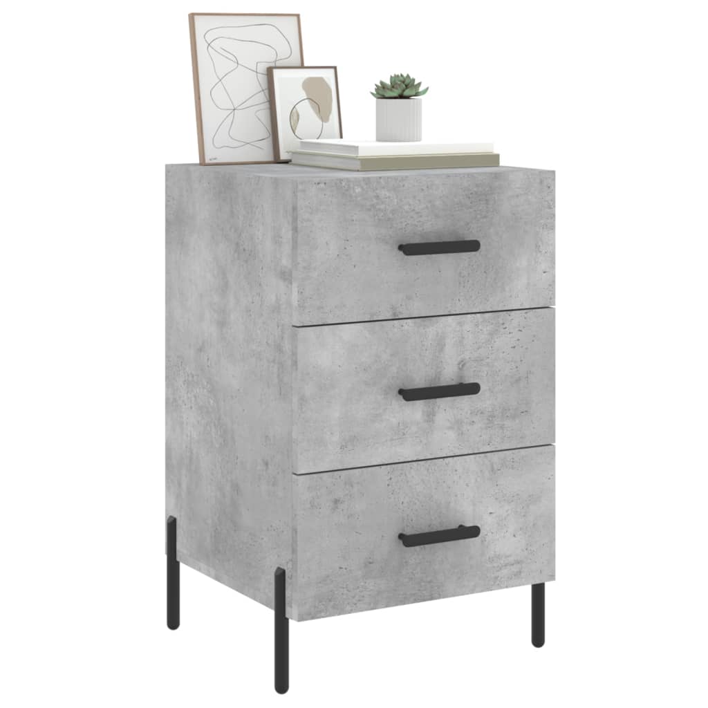 Vidaxl Bedside Table, Concrete Grey, 40X40X66 Cm