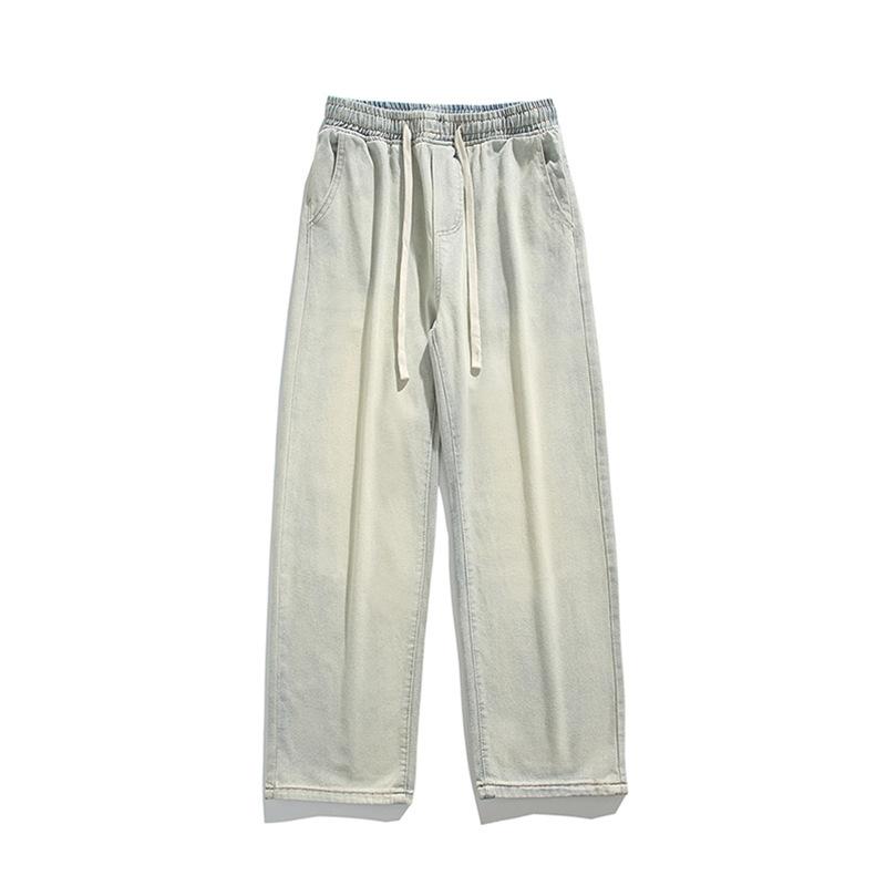 

Зимние джинсы мужские в гонконгском стиле, на резинке, с плюшевой подкладкой, эластичные, ретро, с эффектом стирки, драпирующиеся, универсальные брюки 3XL