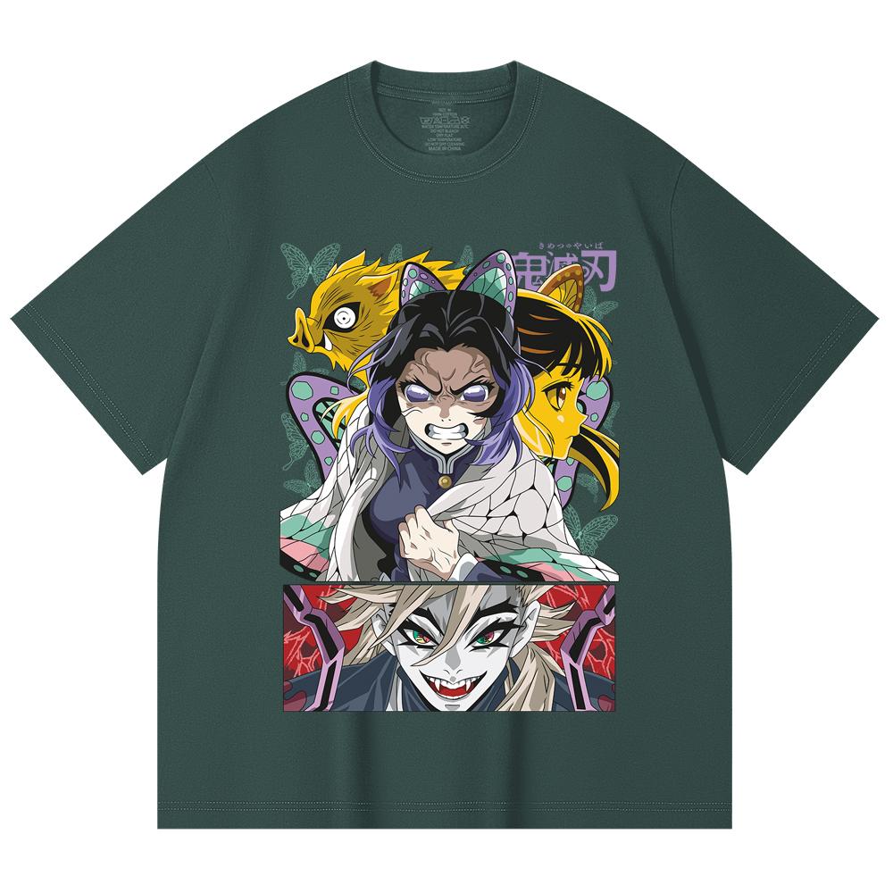 230 Gsm 100% Cotton Demon Slayer V119 Shinobu Print Unisex Heavy Cotton T Shirt