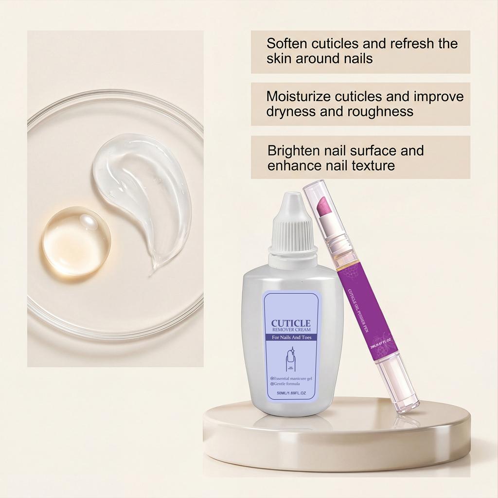 Set de Cuidado de Cutículas de Uñas Suaviza las Cutículas, Hidrata Alrededor de las Uñas, Set de Cuidado de Manos y Uñas 50ml