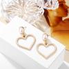 1 Pair Fashion Women Jewelry Handmade Pearls Heart-shaped Earrings