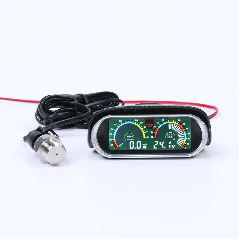 Universal Car LCD Gauge: Engine Oil & Voltage Monitor