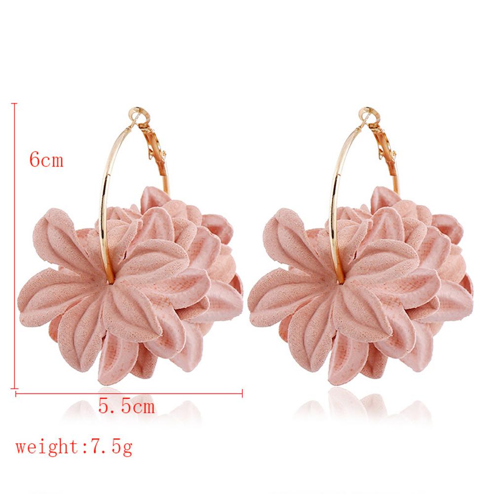 1pair Women Fashion Elegant 3D Flower Design Earring All-match Delicate Ear Studs