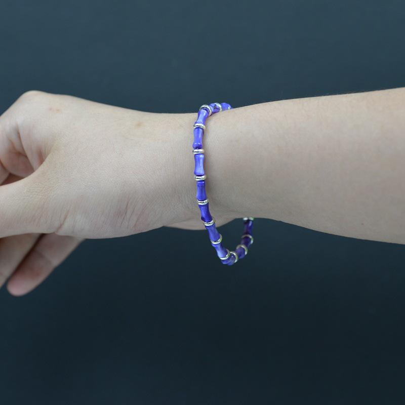 

European-American Bamboo Joint Colorful Craft Bracelet: Versatile Handmade Fashion Bangle