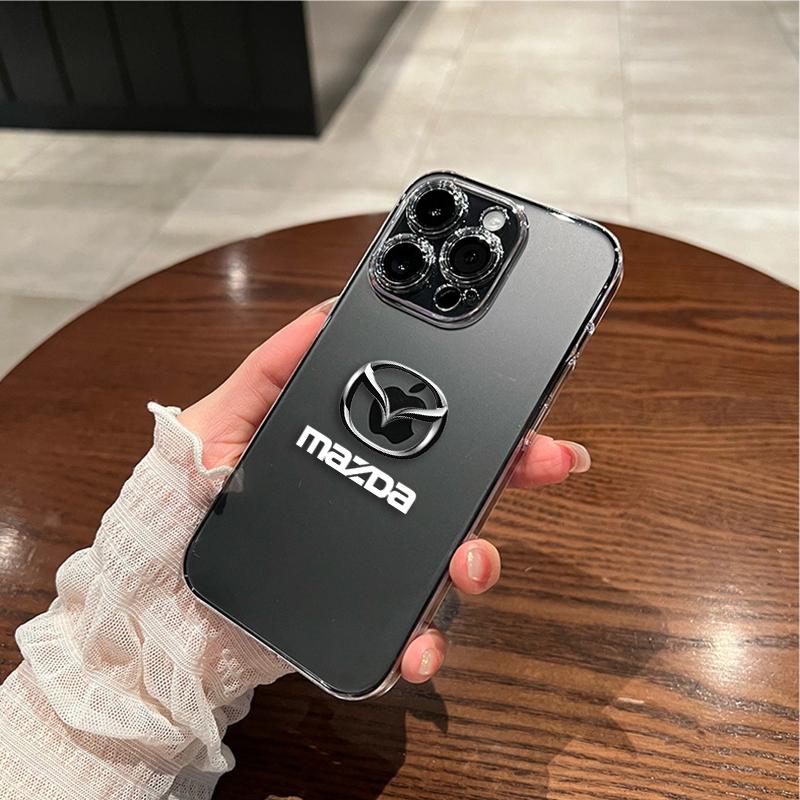 New Fashion Car Logo Transparent Phone Case For IPhone 11 12 13 14 Pro Max XR X XS SE 7 8 Plus For Mazda MX-5 Miata