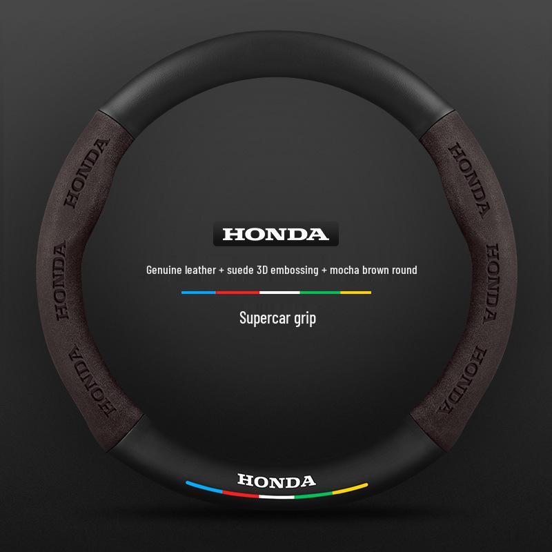 Honda UR-V 17-20 Winter Steering Wheel Cover - Genuine Leather, Suede, Carbon Fiber, Ultra-thin