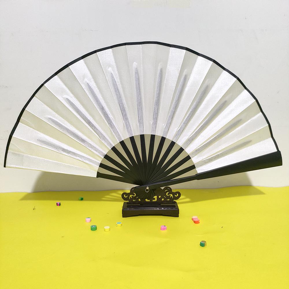 Ancient Style 8-Inch Folding Plastic Fan with Tassel for Men's Hanfu Dance