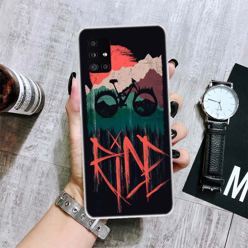 

Чехол для телефона с изображением велосипеда и спорта для Samsung Galaxy A12 A22 A32 A42 A52 A72 A51 A71 5G A41 A31 A21 A02S M12 M21 M31 M30S Fundas Samsung A71