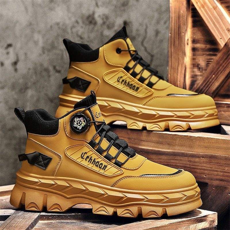 Autumn trendy shoes men's Martin boots Korean version of the trend, casual breathable short boots high-top winter warm snow boots