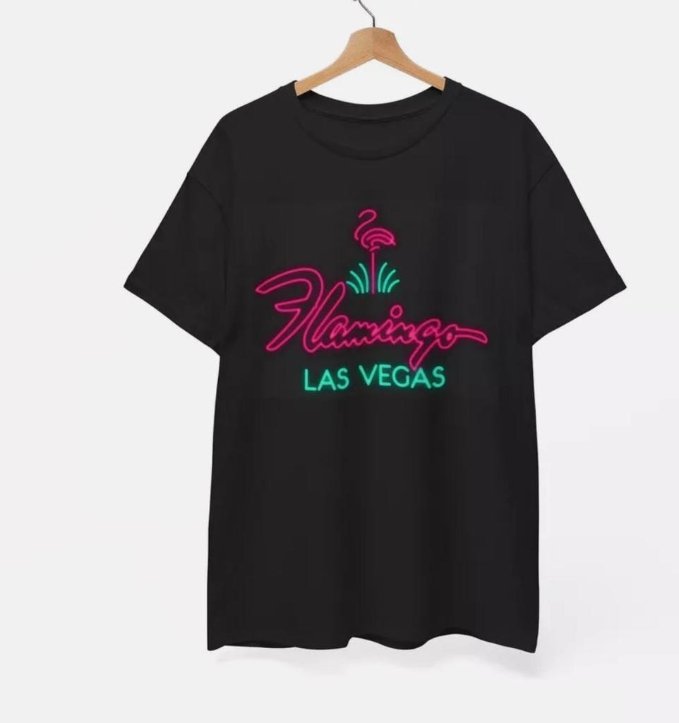 The Flamingo Tshirt Vintage Las Vegas Casino Strip Retro Unisex Heavy Pink Tee